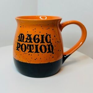 Magic Potion Orange and Black Stoneware Halloween Mug Cup by Boston Warehouse